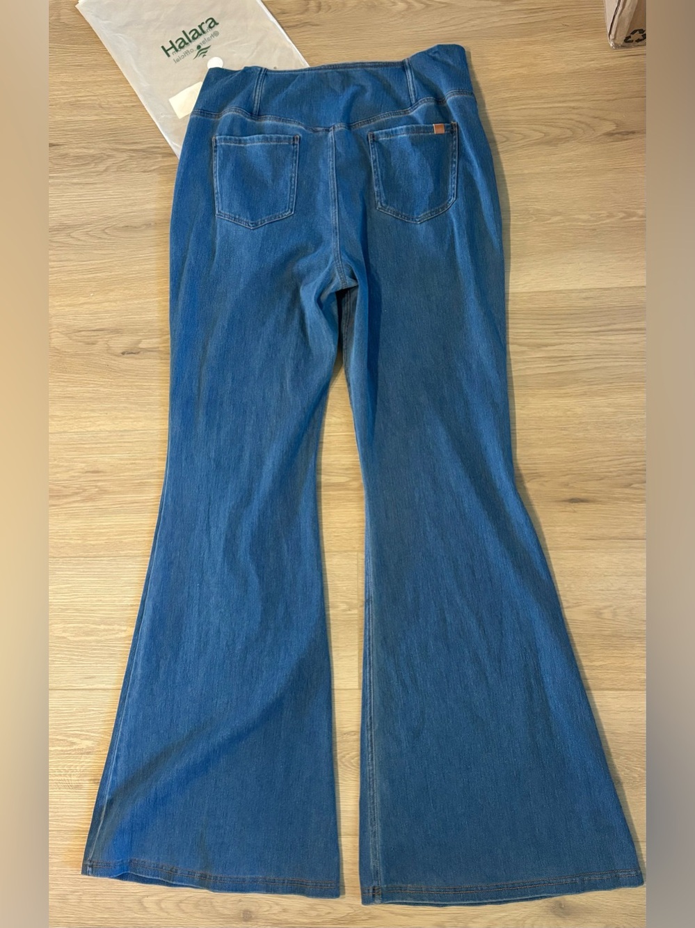 HALARA Flare Denim Jeans Extra Tall Blue Wide-Leg Stretch Jeans MSRP $61